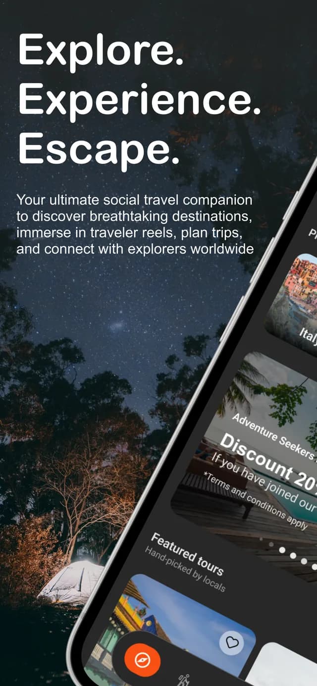 Trekmara app screens showing curated destinations (1 of 2)